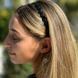 Camila Paris CP3295 French Headband for Women, Black, Strong Hold Grip Women's Hair Band, Ligth and Very Flexible, No Slip Durable Styling Girls Hair Accessories, Made in France
