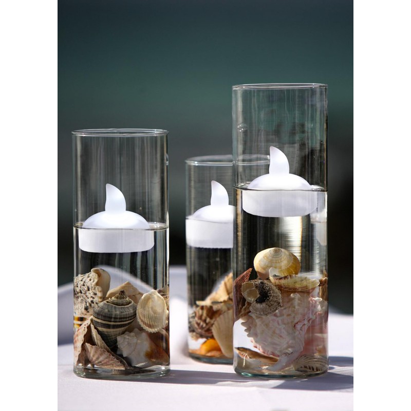 Yakpo 12 Pack Cool White Flickering LED Floating Tea Light,