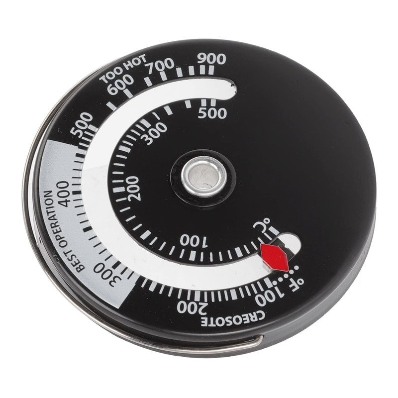 Stove Thermometer, Accurate Measurement Magnetic Fireplace Thermometer Aluminum Alloy Dial