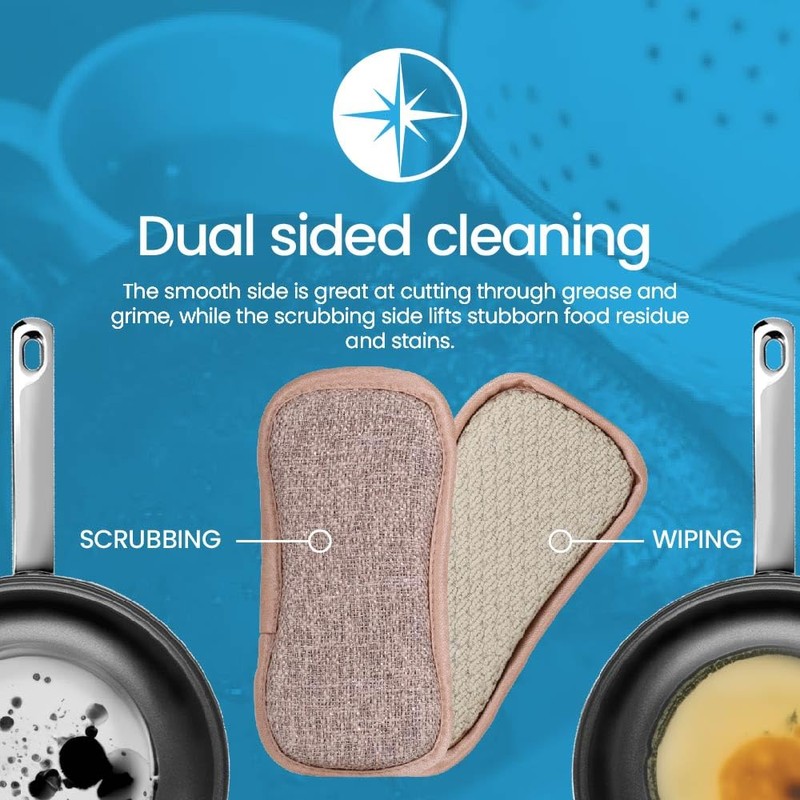 White Magic Eco Cloth Washing Up Pad 3 pack, Neutral