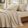 KKJIAF 4 Pieces Plaid Ruffle Queen Bed Sheets, Gingham Queen