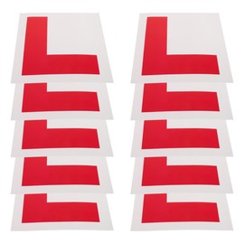 ULTECHNOVO Reflective L Plate Stickers 10 Pack for Cars Motorbikes Scooters UK Learner Driver Plate Stickers