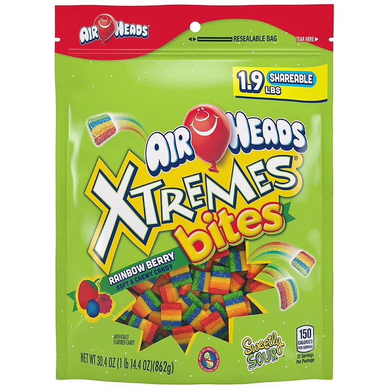 AIRHEADS XTREMES BITES, RAINBOW BERRY, PARTY, 30.4 OZ STAND UP