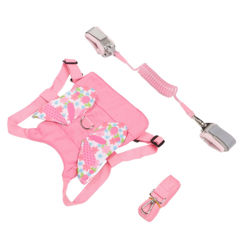 Toddler Harness Leashes with Retractable Wrist Link Pink 1.5M Rope