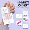 Yivaiks Medium Square Fake Nails French Tip Press on Nails