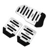 TOTMOX 3Pcs/Set Non-Slip Car Auto Aluminium Foot Treadle Silver Pedals