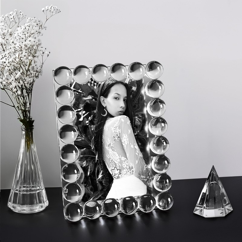 SAAEH SWWH 5x7 Clear Bubble Crystal Picture Frame,with 24 Clear
