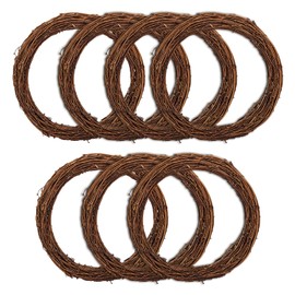 Geytetqi 7 PCS Natural Grapevine Wreaths - 12 Inch Beautiful Vine Branch Wreath, Rattan Wreath, Grapevines Wreath Bulk, Ideal for DIY Crafts and Christmas Decorations, Ideal for Outdoor and Indoor Use