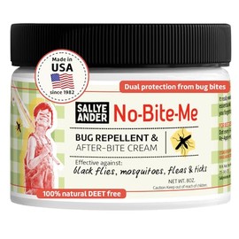 SALLYEANDER No Bite Me - Repelente natural de insectos e insectos - Crema antipicazón - 8 onzas - Seguro para niños y bebés - Repele mosquitos,...    