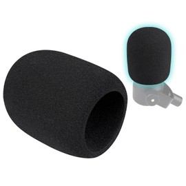 SOULWIT 2Pcs Microphones Pop Filter for Rode PodMic Cardioid Dynamic Broadcast, Protective Mic Cover Windscreen Foam - Black