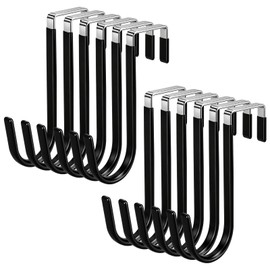 12 Pcs Ganchos de Puerta de Metal con Recubrimiento de Goma Antirayaduras