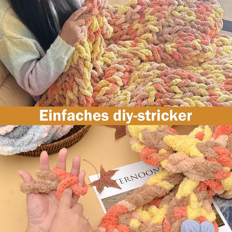 YushengTai Thick Wool, Pack of 2, 500 g Grapefruit Chunky