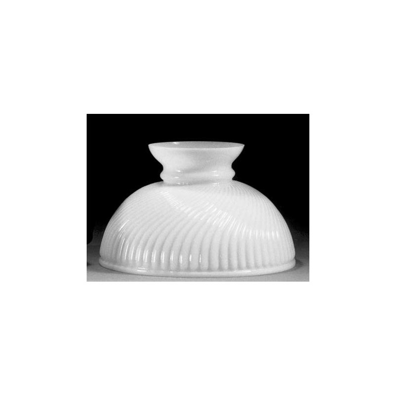 B&P Lamp® 10" Opal White Swirl Ribbed Student Lamp Shade