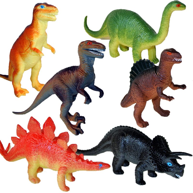 Lello & Monkey Dinosaur toys set of 6 plastic dinosaurs
