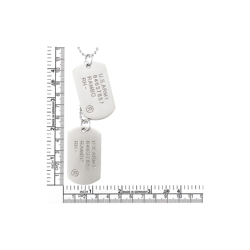 COOLSTEELANDBEYOND - Collar clásico con colgante de etiqueta de perro