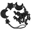 KYEYGWO Obsidian Reiki Healing Crystal Moon Hanging Decoration with Tumbled