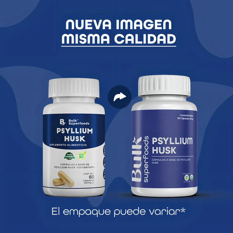 Suplemento Cápsula Bulk Superfoods Suplementos Alimenticios Psyllium Husk 500mg