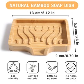 Home Bamboo Soap Dish Soap Holder For Bathroom And Shower –Craft Bathtub Shower Dish – Durable and Elegant Soap Bar Holder