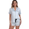 Serenedelicacy Women's Satin Pajama Set 2-Piece Sleepwear Loungewear Button Down