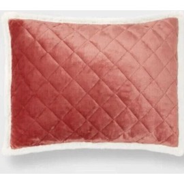 Threshold Standard Sherpa Plush Reversible Pillow Sham BERRY Pink Pillowcase
