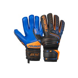 Reusch Men's Attrakt SG Extra Finger Support Gloves, Blck/Shock. Orange/Deep B, 7.5