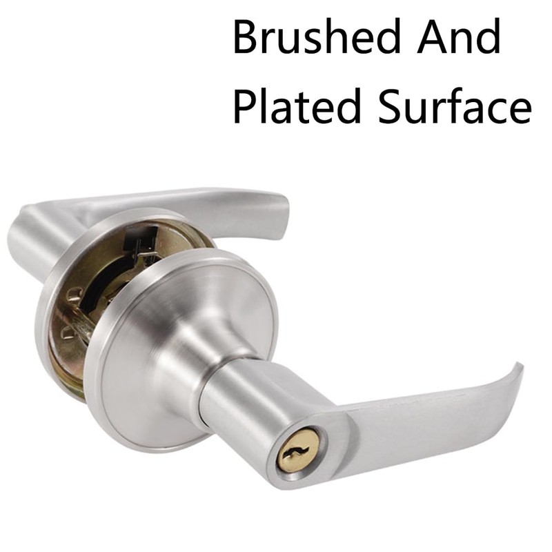 Door Latch with 3 Keys, Stainless Steel Door Lock Knob