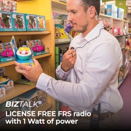 Midland LXT600BB FRS Business Walkie Talkies - Long Range 36-Channel Two-Way Radios with Headsets and Charging Base, NOAA Weather Alerts(2-Pack, Black)