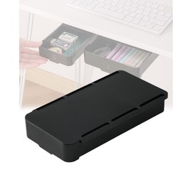 Alip Under-Desk Storage Drawer, Retrofitable, Hidden Drawer, Under Table Storage, ABS Small Items, Organization, Convenient to Use, For Kitchen/School/Study Room/Stationery/Office Under-Desk Easy