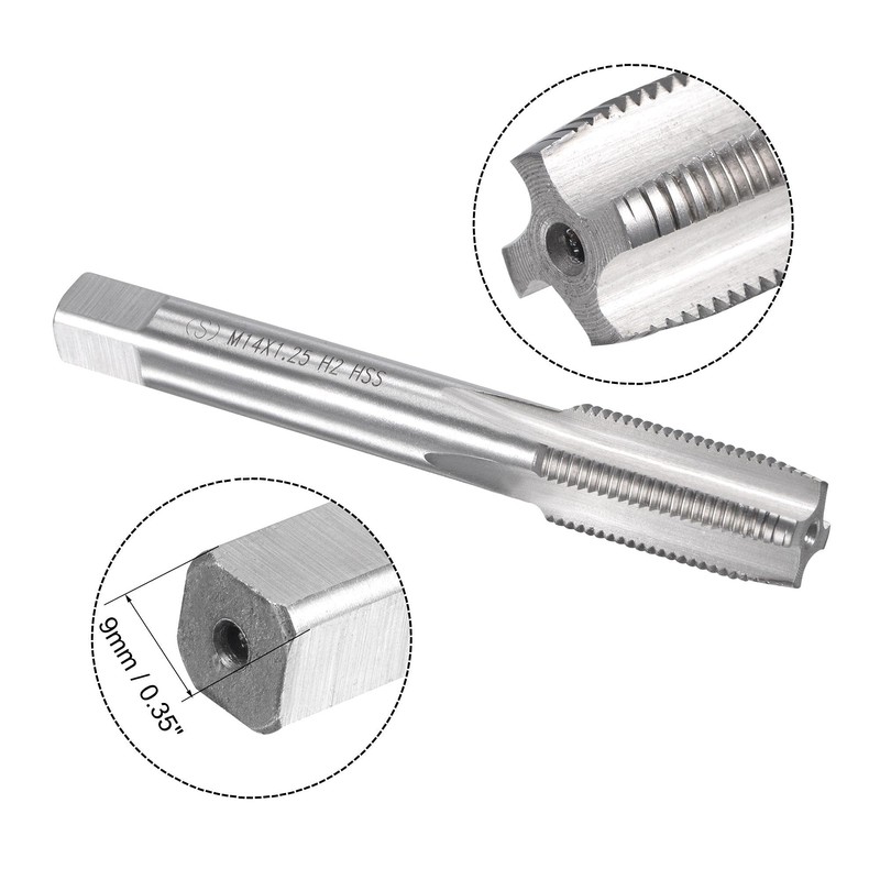 sourcing map Tap M14 x 1.25 mm with Alloy Tool