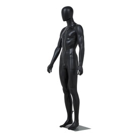 Sangsan Male Full Body Mannequin 72.8 Inch Retail Mannequin Dress Form for Clothes Display, Realistic Mannequin with Metal Base for Retail Clothing Shops, Tailor Shop, Adjustable & Detachable, Black