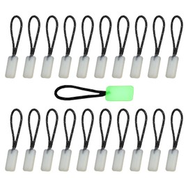 20 Pcs Self Luminous Zipper Pulls,Glow in The Dark Zipper Pulls Head for Outdoor Mountaineering Camping Easy-to-Find Heads for Backpacks, Jackets, Luggage (Square)