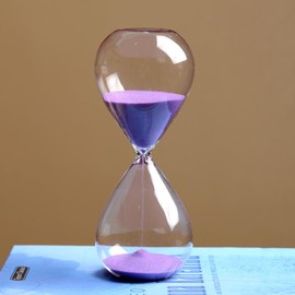 Falytemow Hourglass Sand Timer Glass Sand Timer Egg Hourglass for Kitchen Brushing Teeth School Teaching (Purple, 60 Minutes)