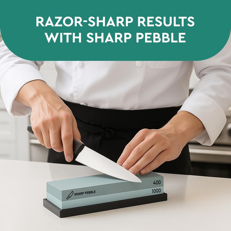 Sharp Pebble Premium Whetstone Knife Sharpening Stone 2 Side Grit