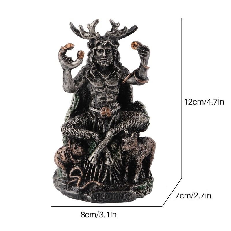 Resin Statues Cernunnos Sitting Statue Sculpture Celtic God Figure Underworld