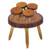 Dollhouse Wood Round Dining Table Chair Mini Miniature Dollhouse Furniture