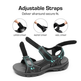 DREAM PAIRS Sandalias de Senderismo para Hombre, Huaraches para Hombre con Puntera Abierta,Size 26.0 cm,Negro,DMUMST2502
