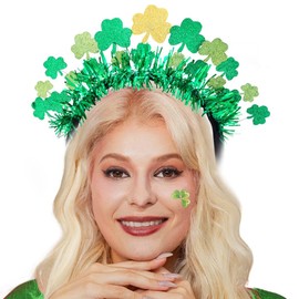 Florry St Patrick's Day Headband Shamrock Irish Headbands Green Saint Patricks Day Accessories for Women and Girls