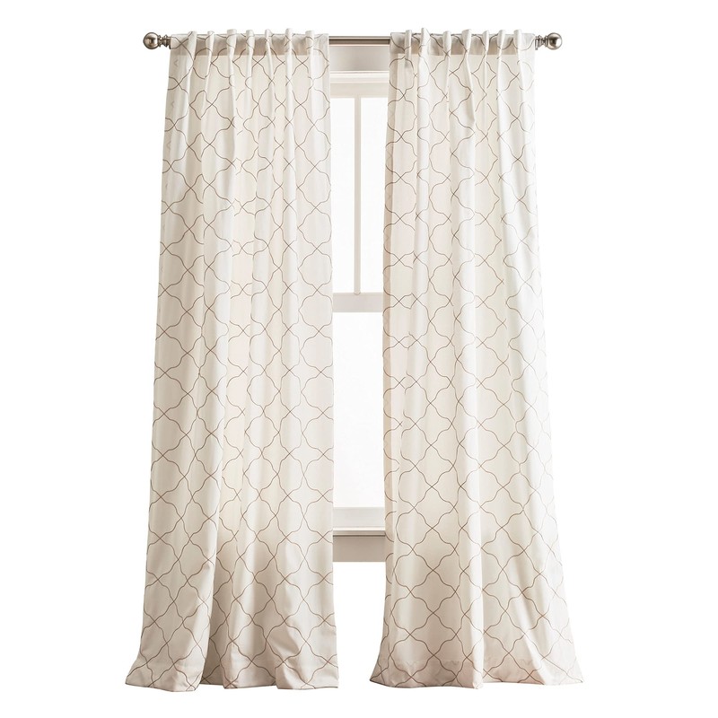 Peri Home Mallorca Embroidery Back Tab Window Curtain Panel Pair,