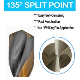 Hss Drill Bit Set 10Pcs 29/64 in. Parabolic Flute Golden/Black Jobber Twist Drill Metal Steel