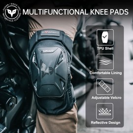 DUHAN Motorcycle Knee Pads for Men & Women - Motocross, Dirt Bike, MTB, Skateboarding Protective Gear - CE Level 1 Certified - Black