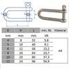 2 x Shackles Long Shape D = 5 x 10