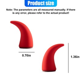 GAOLAOSY 2PCS 3D Devil Bull Horn Car Interior Decoration, Mini Funny Automotive Dashboard Ornament Stickers, Cute Vehicle Steering Wheel Decoration Accessories for SUV, Truck, Motorcycle (Red)