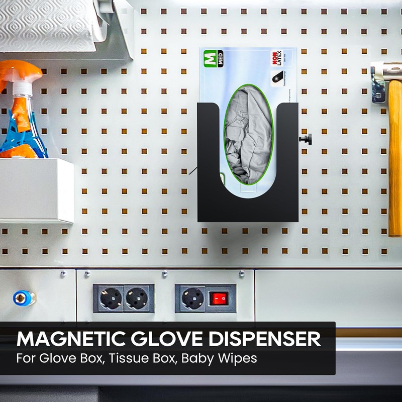 THYGIFTREE Magnetic Glove Box Holder, Disposable Glove Dispenser Wall Mount