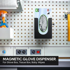 THYGIFTREE Magnetic Glove Box Holder, Disposable Glove Dispenser Wall Mount Metal Glove Rack for Rubber Latex Gloves Tissue Box for Tool Box Garage Workshop Kitchen