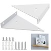 Pack of 2 Floating Shelf Brackets, Shelf Brackets Triangle White,
