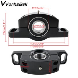VVORHSBELL ATV Heavy Duty Billet Aluminum Carrier Bearing, Bearing Compatible with 2014-2021 Polaris Ranger 570 XP 1000 RZR XP 900 1000 （Does NOT fit The Polaris RZR XP 4 Turbo）Black