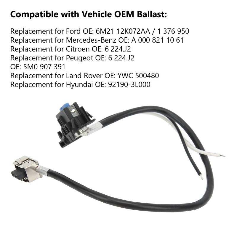 Headlight Ballast Wire H1 35cm Plug and Play PVC for