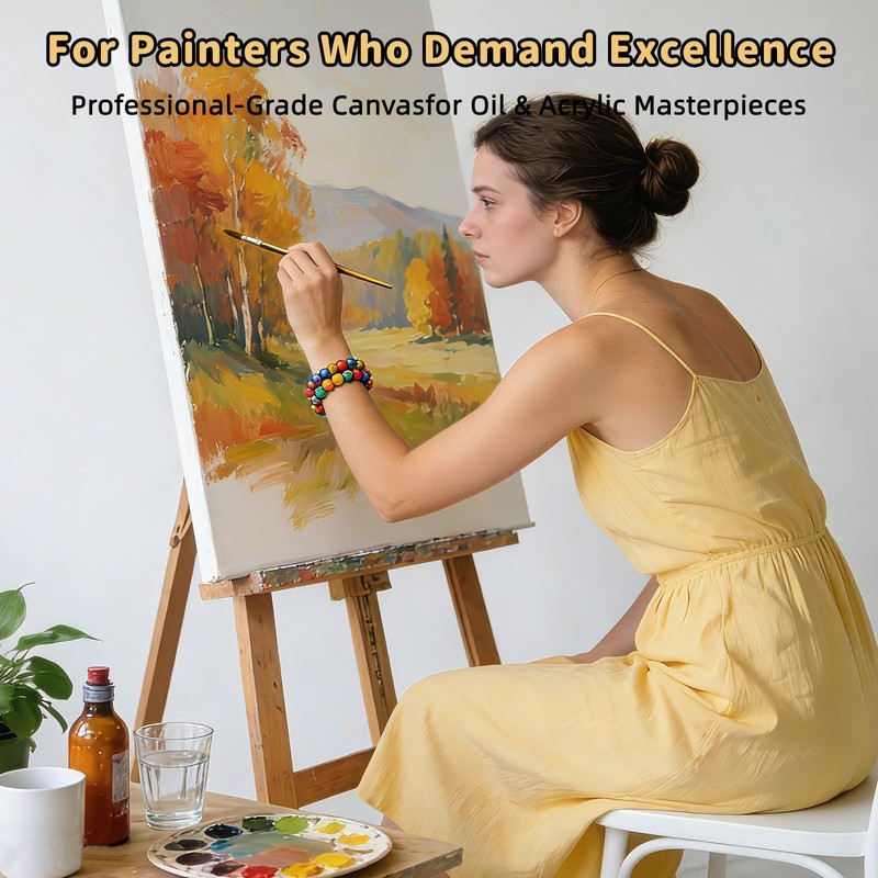 2-Pack 24x36 Stretched Canvas 13.4oz Warp-Resistant for Oil & Acrylic
