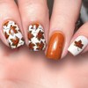 Fall Press on Nails Medium Square Fake Nails Maple Leaves