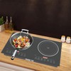 1200W Dual Zone Induction Cooktop, 2 Burner Electric Stove w/